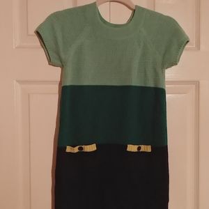 Crazy 8 Girls Sweater Dress Navy and Teal L 10-12